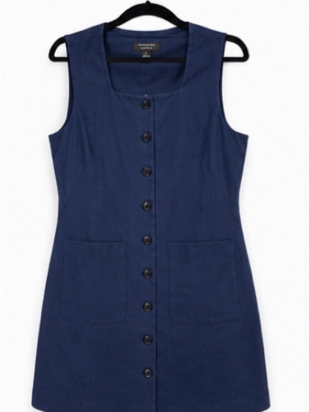 Banana Republic Navy Linen-Blend Button Front Top NWT